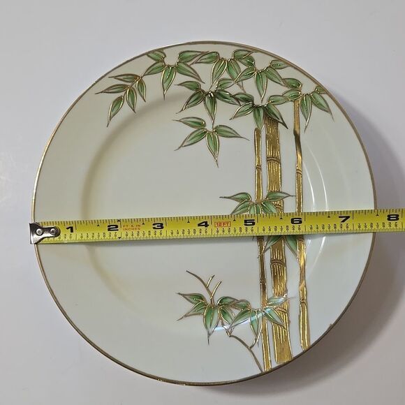 Hand Painted Bambo Plates Occupied Japan Set of 4 Mame-Zara Appetizer Dessert - Picture 14 of 16